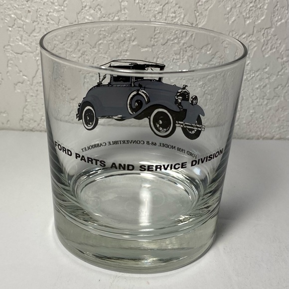 Ford 1930 Model 68-B Convertible Cabriolet Whiskey Rocks Lowball Glass Appr 10oz - Picture 4 of 8
